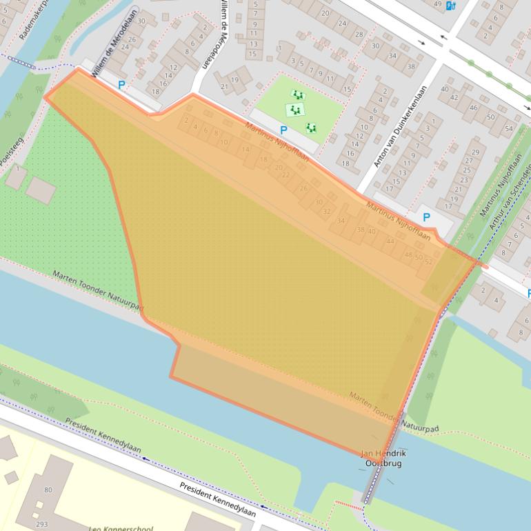 Kaart van postcodegebied 2343KD.