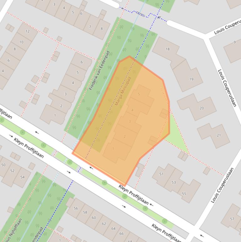 Kaart van postcodegebied 2343KL.