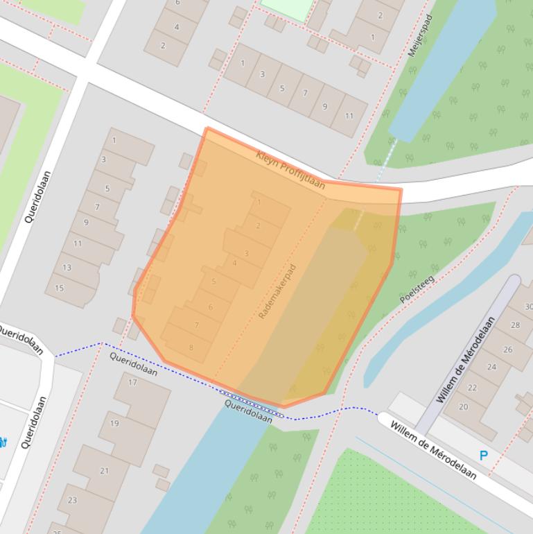 Kaart van postcodegebied 2343KM.
