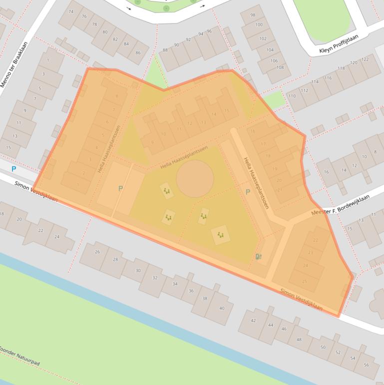 Kaart van postcodegebied 2343KR.