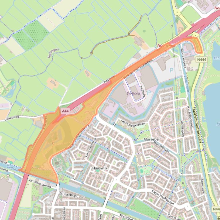 Kaart van postcodegebied 2343LA.