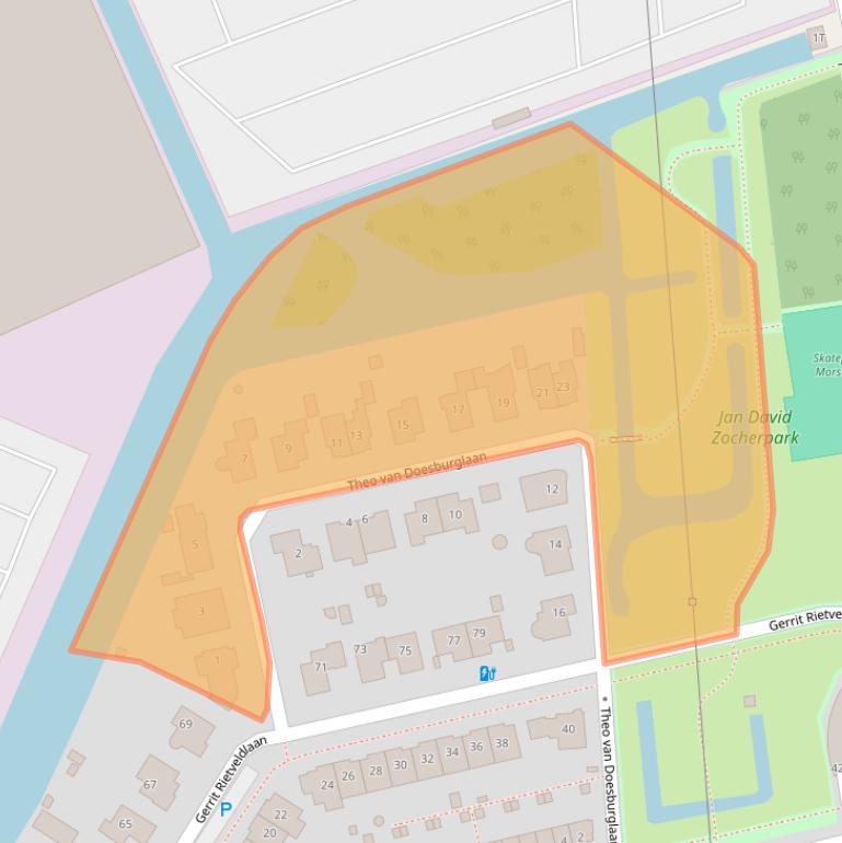 Kaart van postcodegebied 2343LR.