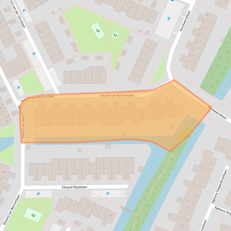 Kaart van postcodegebied 2343MN.