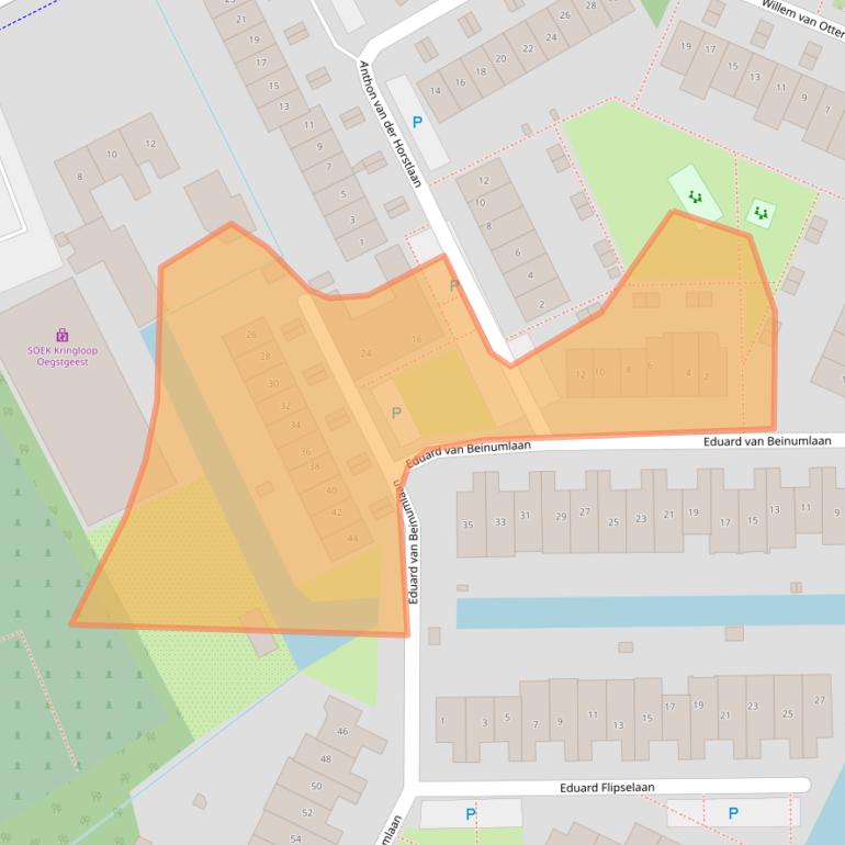 Kaart van postcodegebied 2343MR.