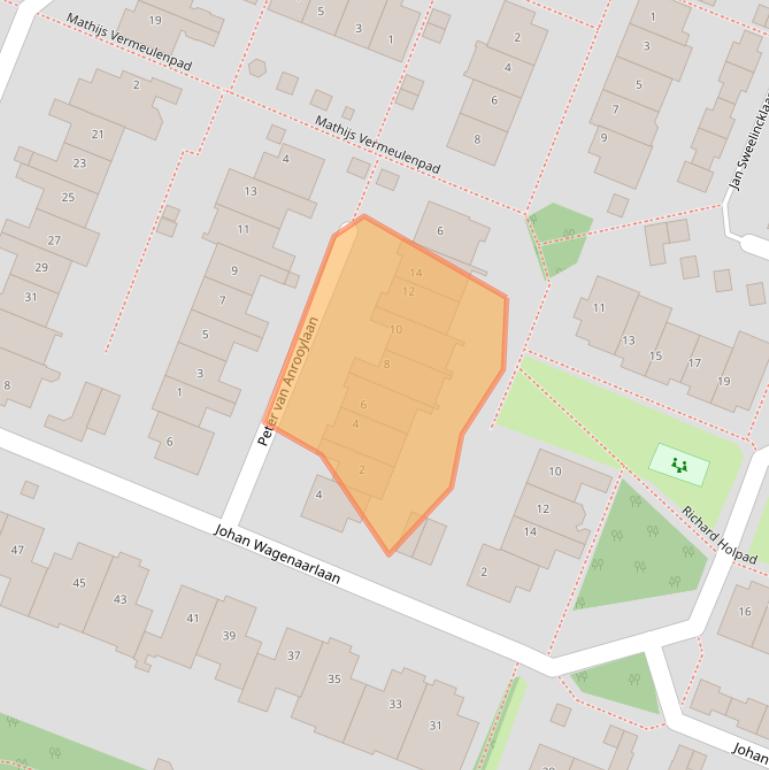 Kaart van postcodegebied 2343NC.