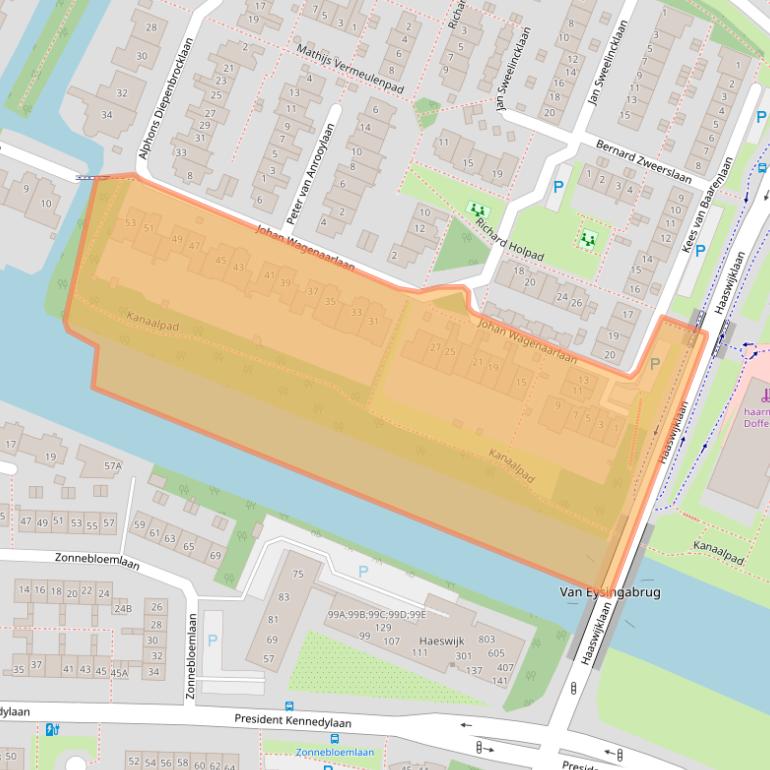 Kaart van postcodegebied 2343ND.