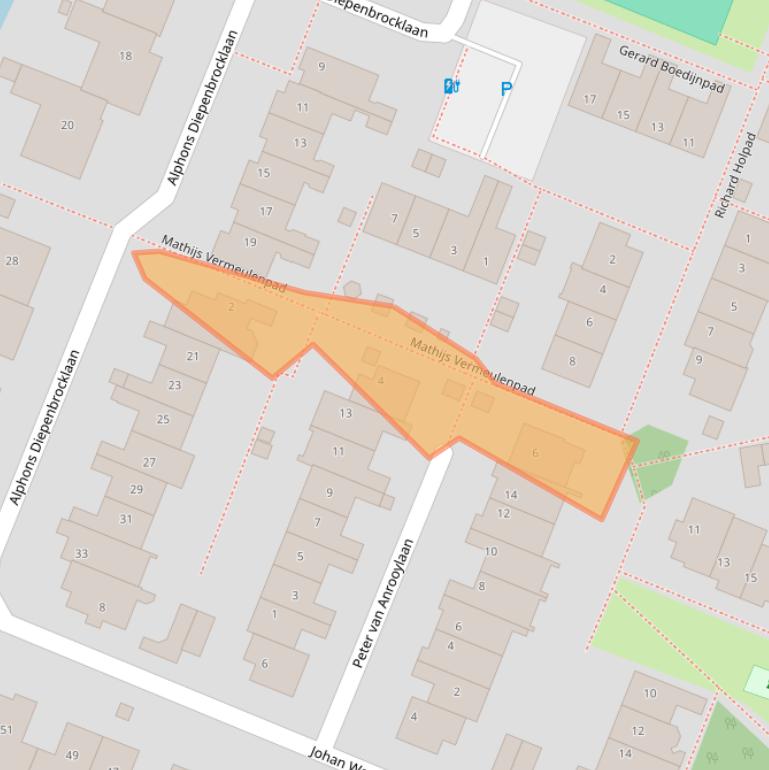 Kaart van postcodegebied 2343NG.