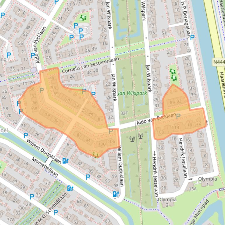 Kaart van postcodegebied 2343NK.