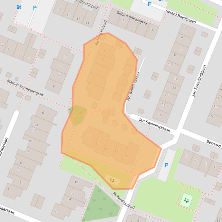 Kaart van postcodegebied 2343NX.