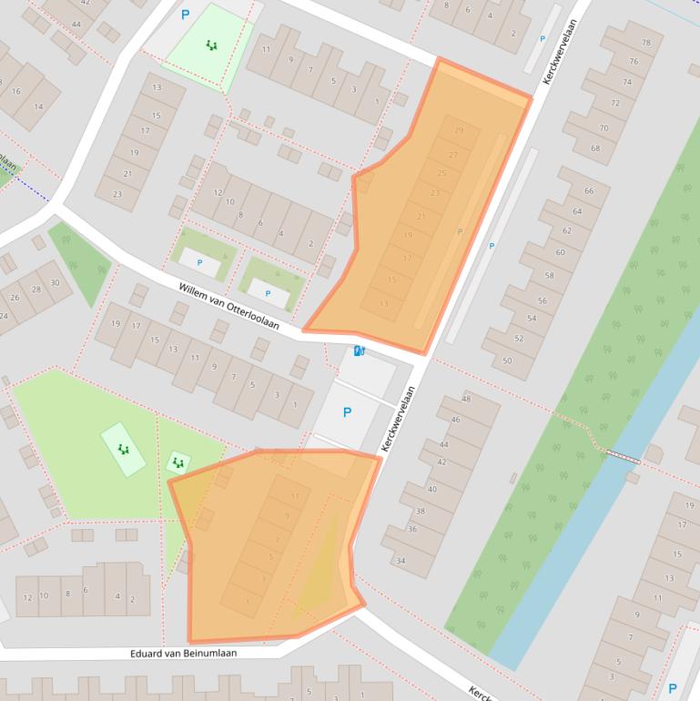 Kaart van postcodegebied 2343PC.