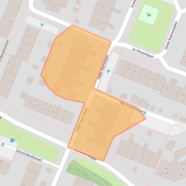 Kaart van postcodegebied 2343PH.