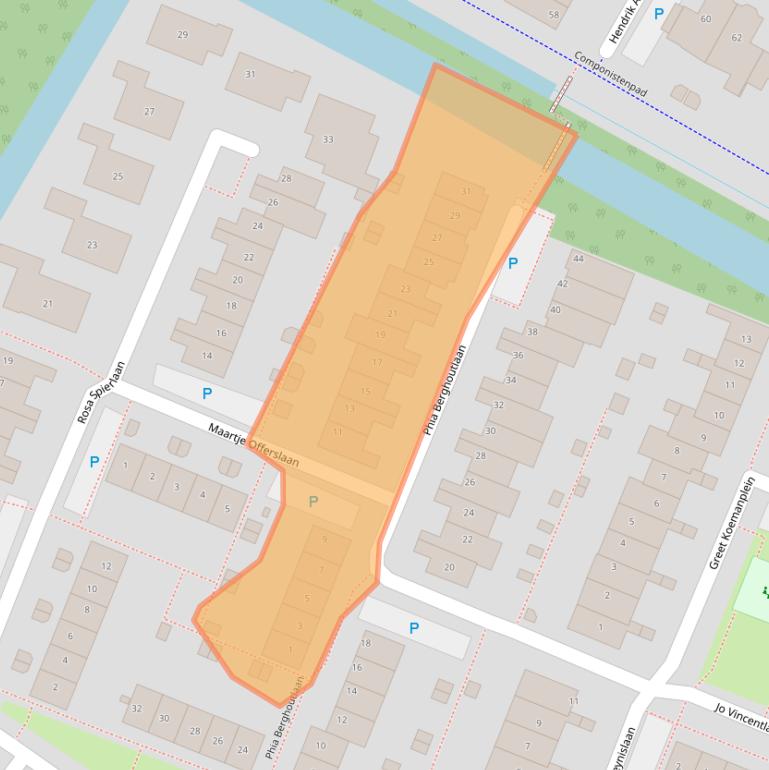 Kaart van postcodegebied 2343PM.