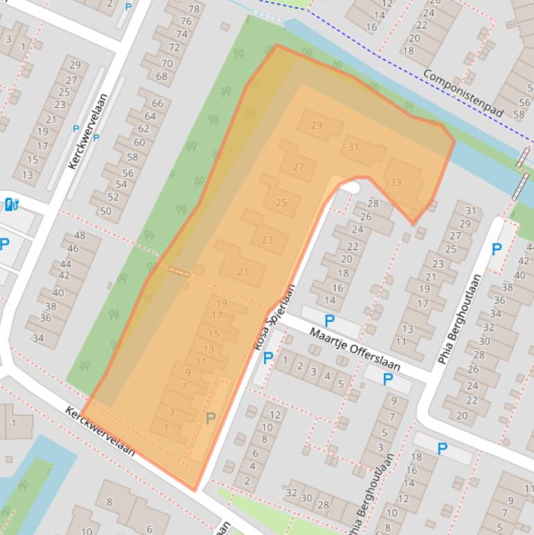 Kaart van postcodegebied 2343PV.