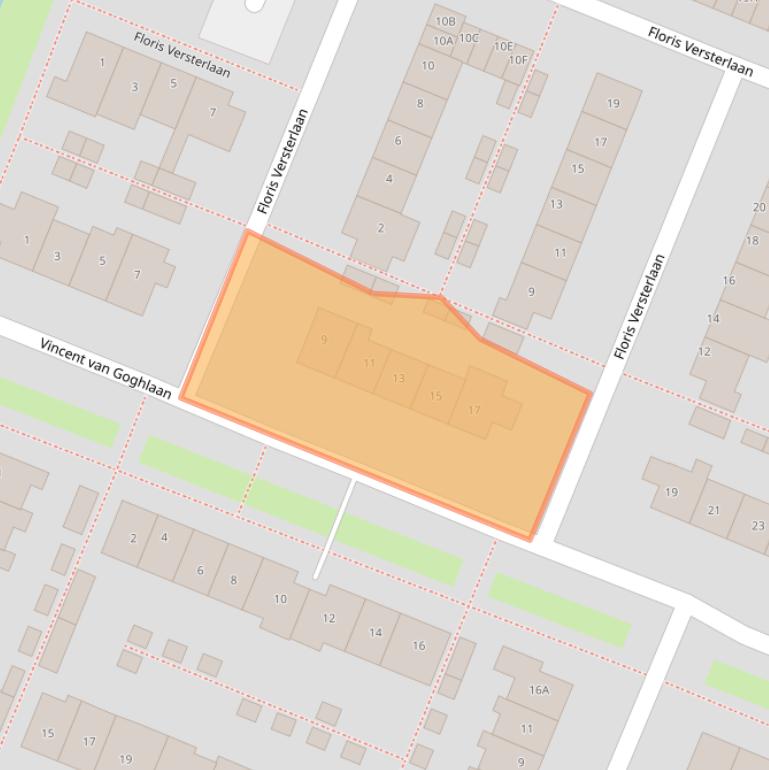 Kaart van postcodegebied 2343RG.