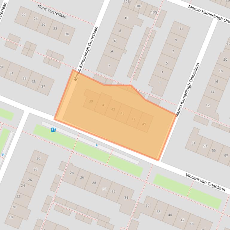 Kaart van postcodegebied 2343RK.