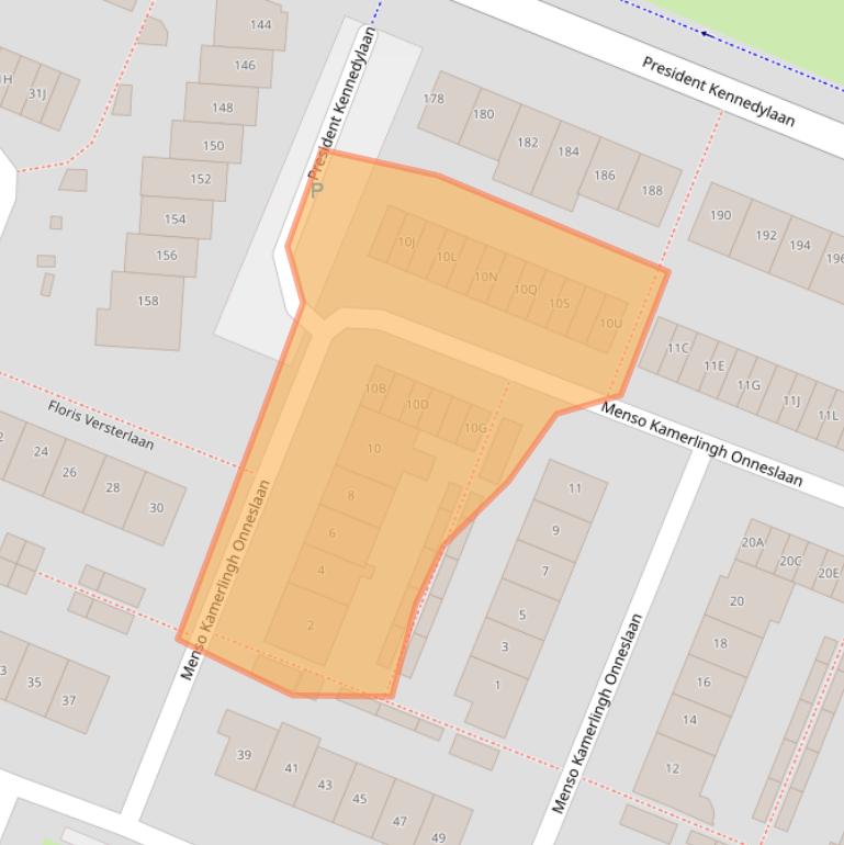 Kaart van postcodegebied 2343RZ.