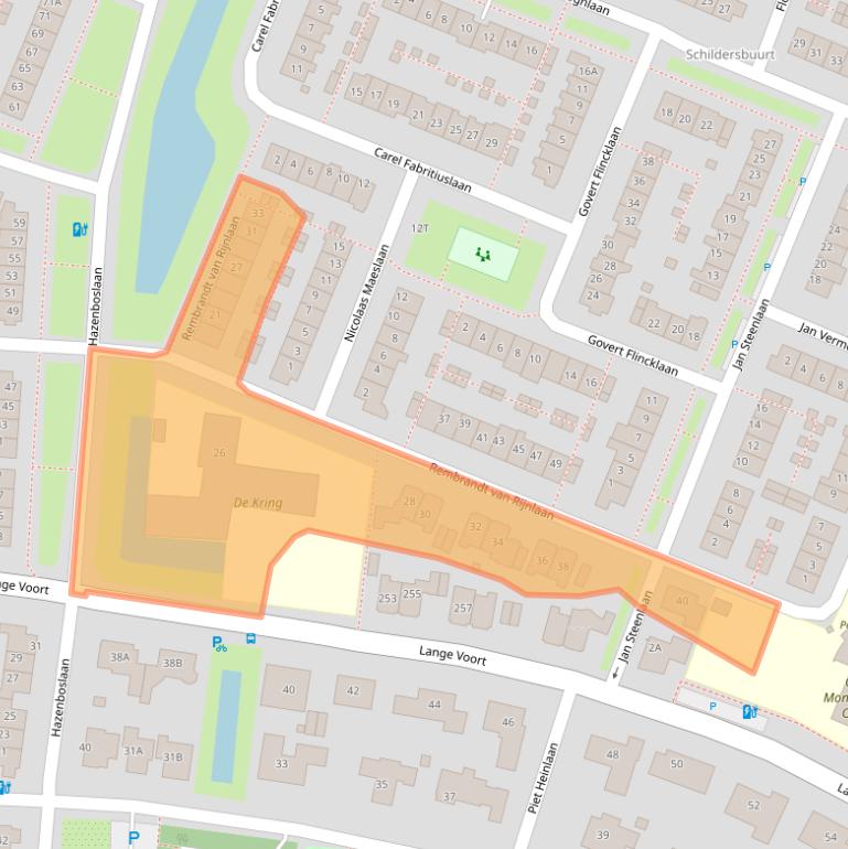 Kaart van postcodegebied 2343SR.