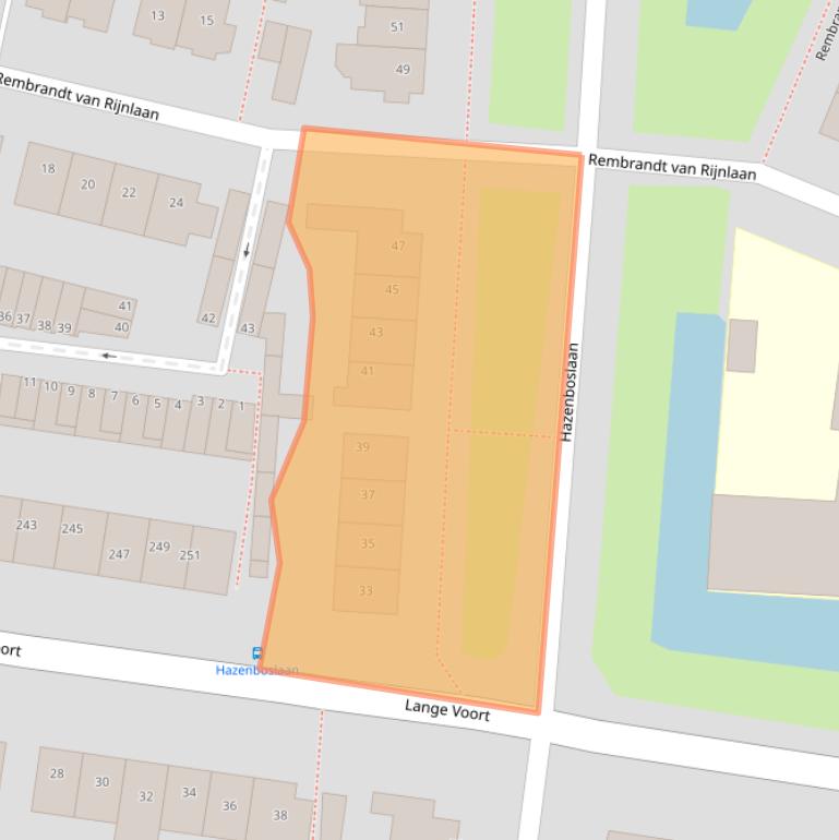 Kaart van postcodegebied 2343SW.