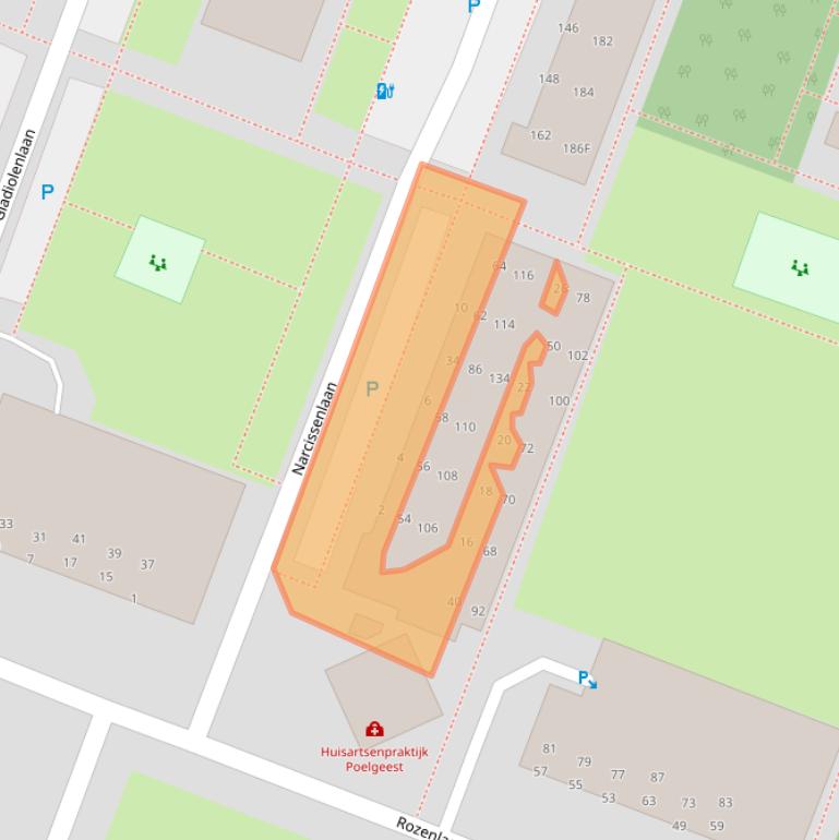 Kaart van postcodegebied 2343TJ.