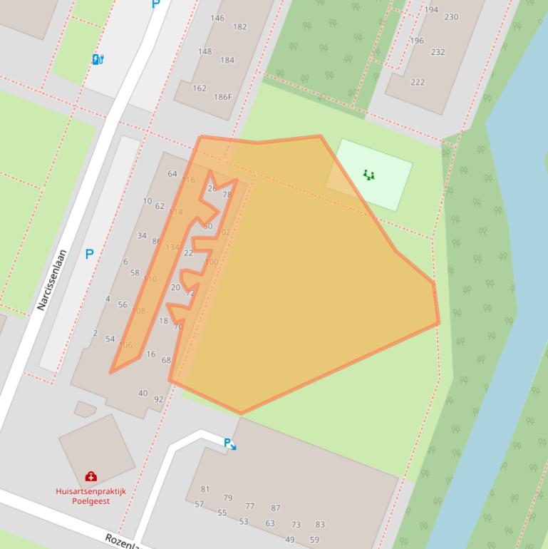 Kaart van postcodegebied 2343TL.