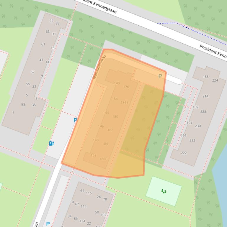 Kaart van postcodegebied 2343TM.