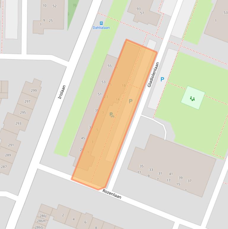 Kaart van postcodegebied 2343TP.