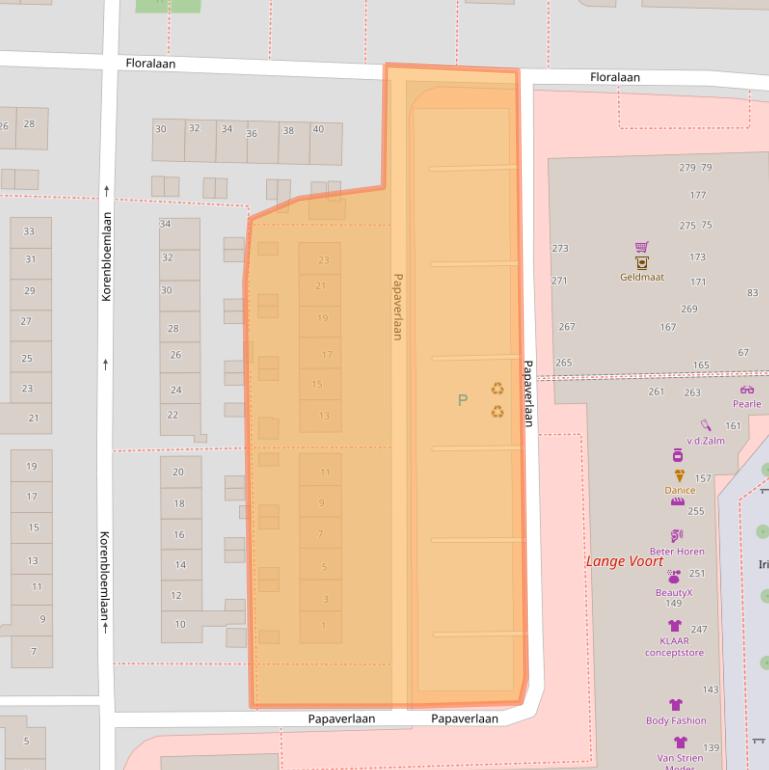Kaart van postcodegebied 2343VM.