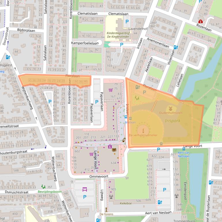 Kaart van postcodegebied 2343VS.