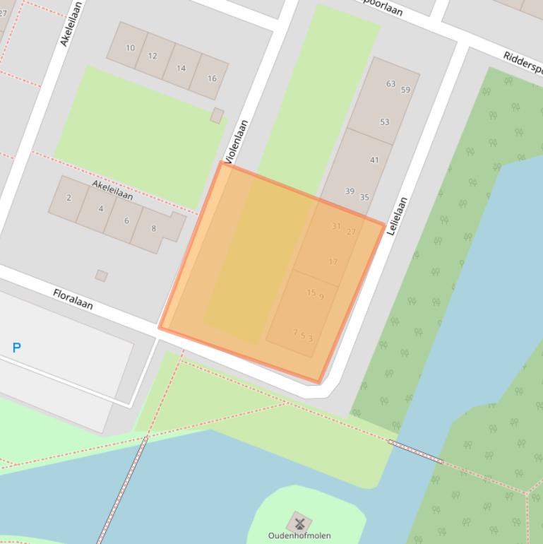 Kaart van postcodegebied 2343VX.