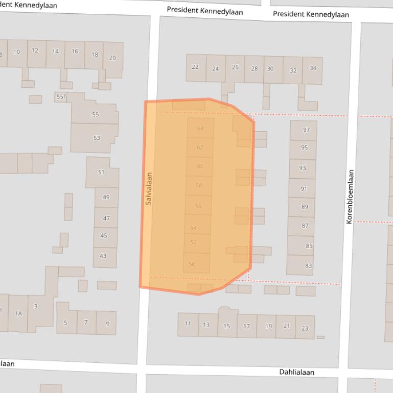 Kaart van postcodegebied 2343XD.