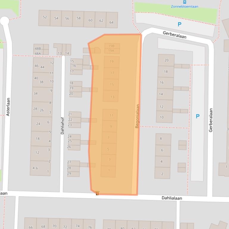 Kaart van postcodegebied 2343XM.