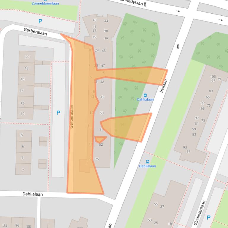 Kaart van postcodegebied 2343XP.