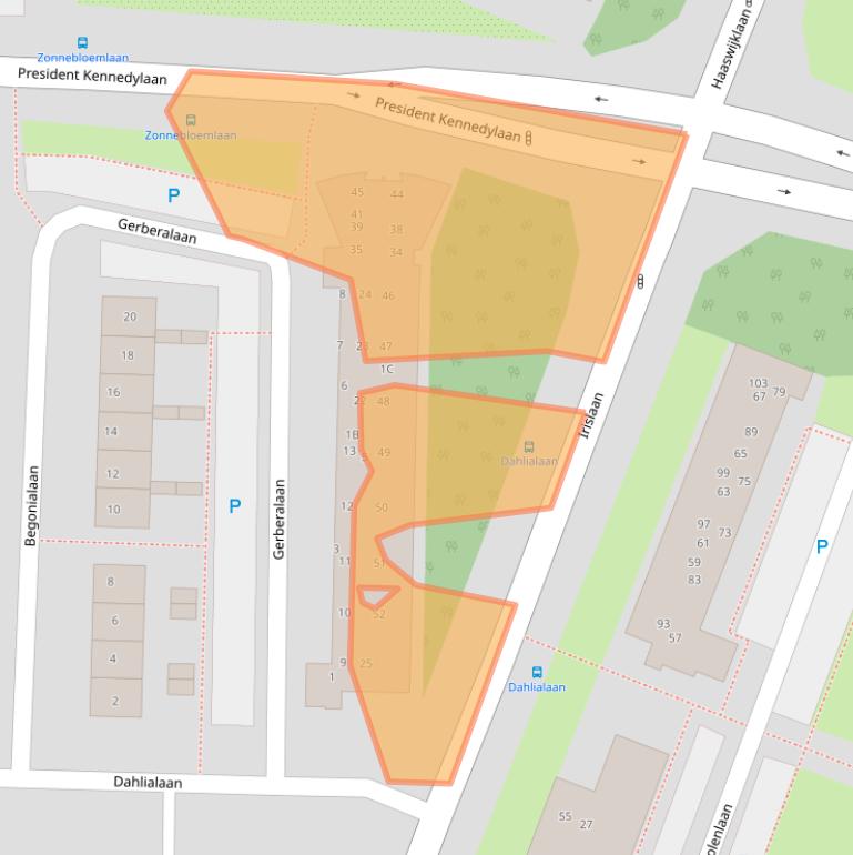 Kaart van postcodegebied 2343XR.