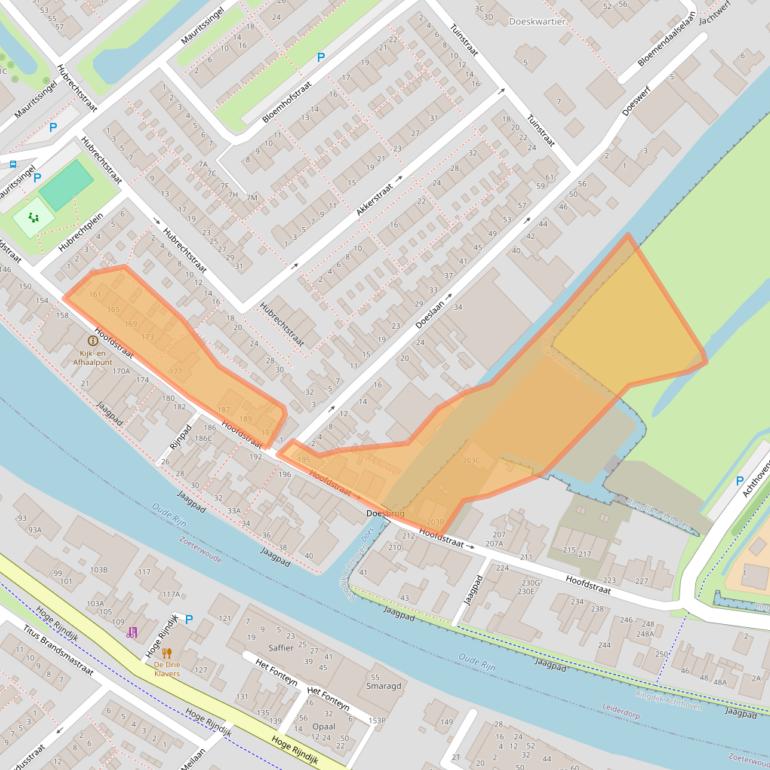 Kaart van postcodegebied 2351AG.