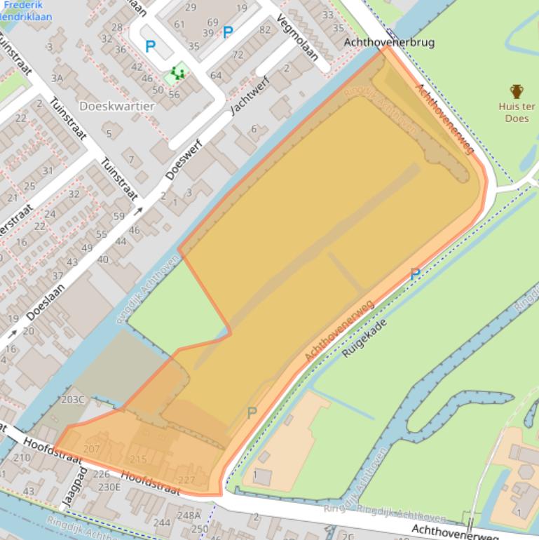 Kaart van postcodegebied 2351AH.