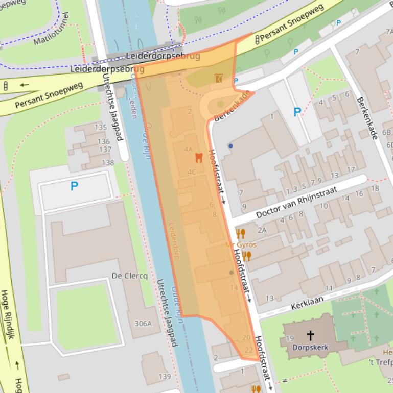 Kaart van postcodegebied 2351AJ.