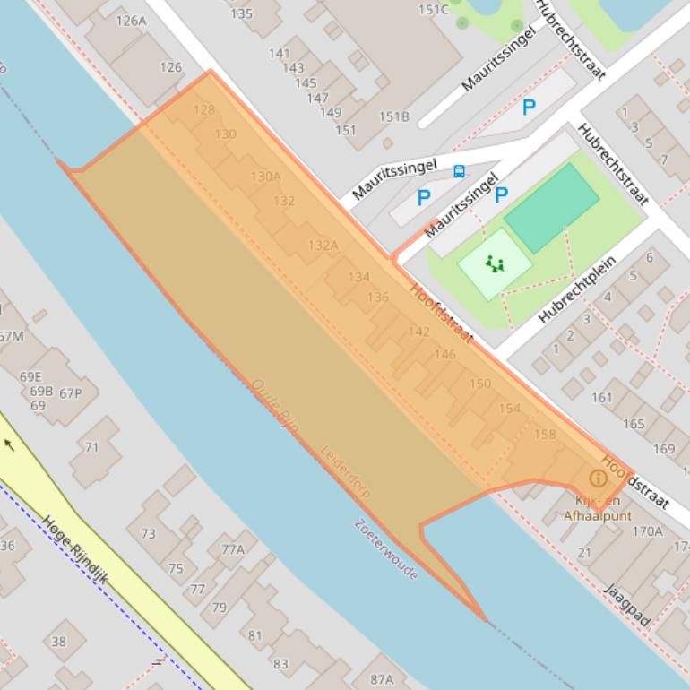 Kaart van postcodegebied 2351AP.