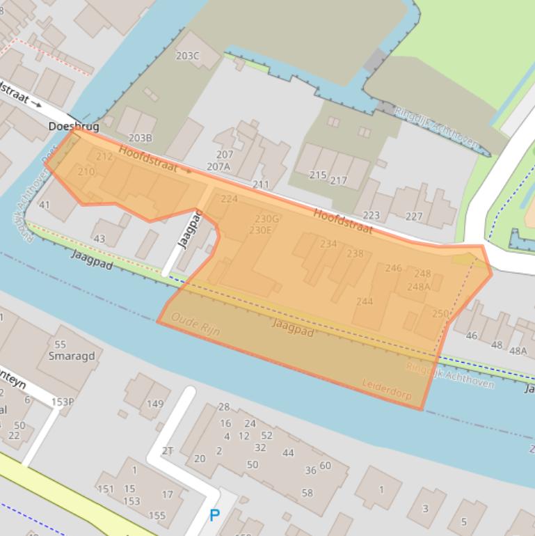 Kaart van postcodegebied 2351AS.