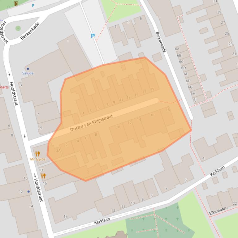 Kaart van postcodegebied 2351AV.