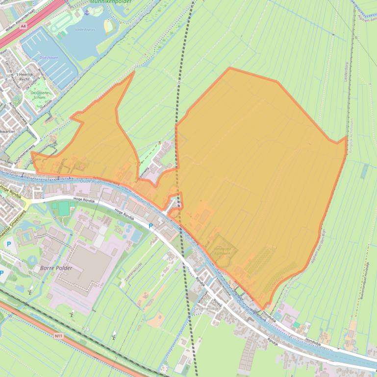 Kaart van postcodegebied 2351AX.