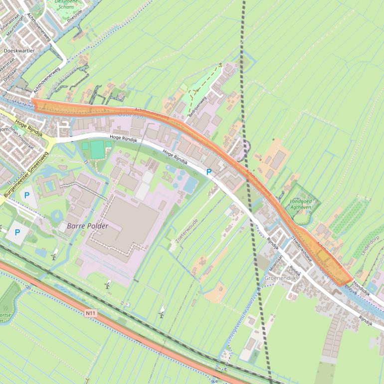Kaart van postcodegebied 2351AZ.