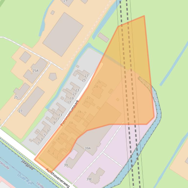 Kaart van postcodegebied 2351BB.