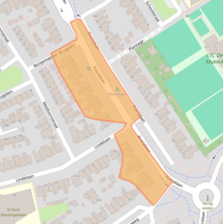 Kaart van postcodegebied 2351CA.