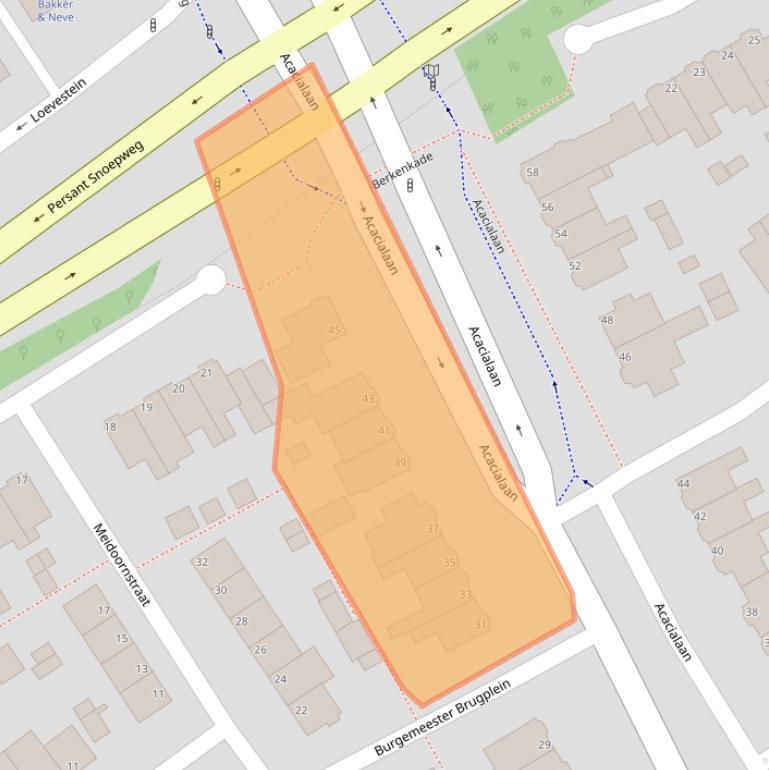 Kaart van postcodegebied 2351CB.