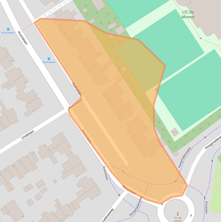 Kaart van postcodegebied 2351CC.