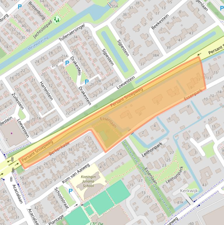 Kaart van postcodegebied 2351CE.