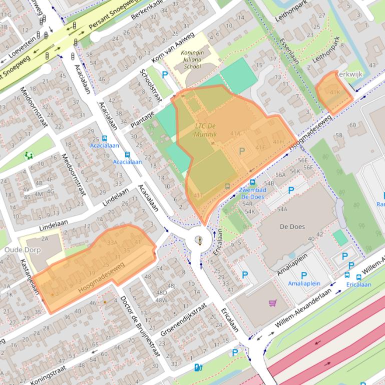 Kaart van postcodegebied 2351CN.