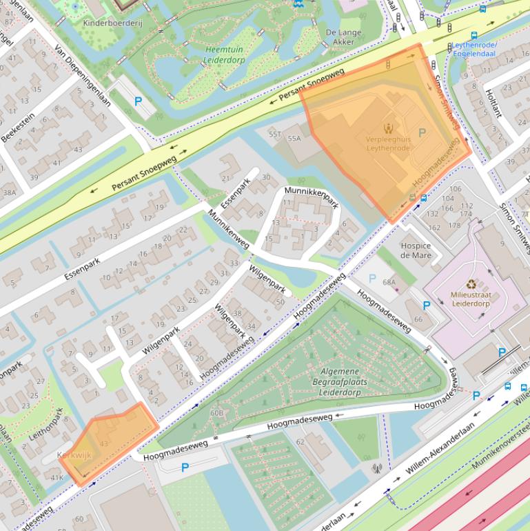 Kaart van postcodegebied 2351CP.