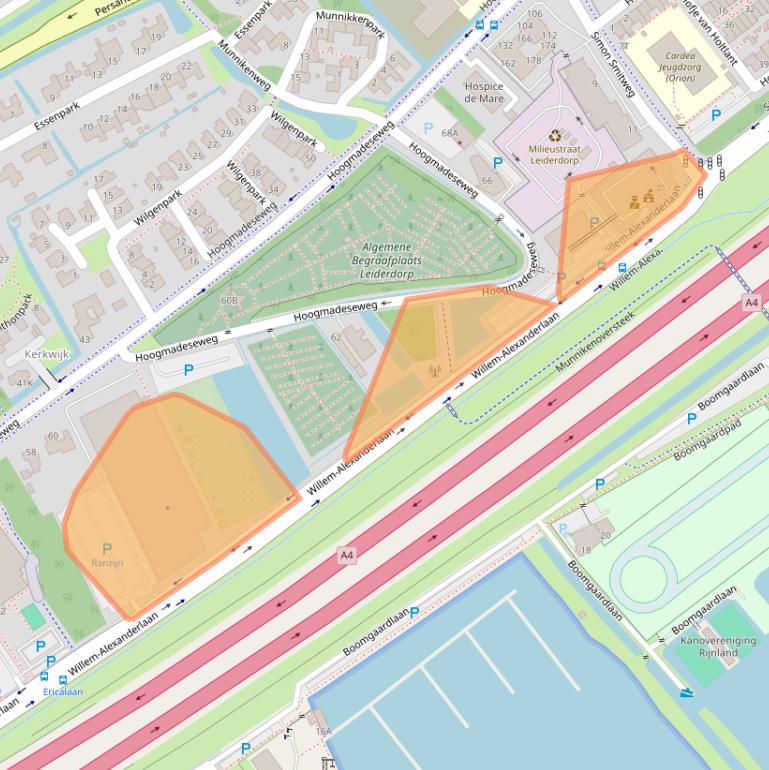 Kaart van postcodegebied 2351DZ.