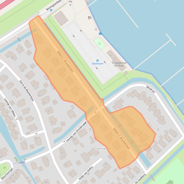 Kaart van postcodegebied 2351EL.